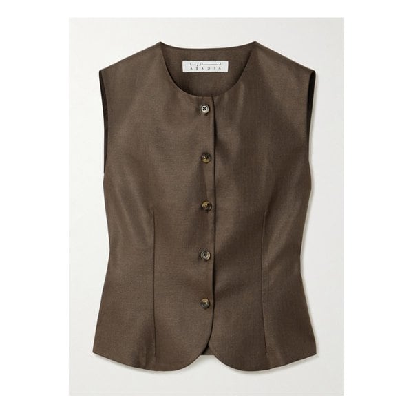 아바디아 우븐 베스트 브라운 46376663162890869