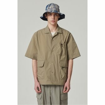 커스텀멜로우 oversized utility half outer shirt_CWSAM24306BEX