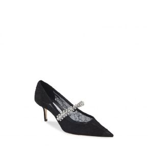 4860395 Jimmy Choo Bing Crystal Embellished Pointed Toe Mary Jane Pump