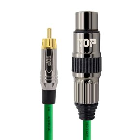 국산 RCA 수 TO XLR 암 케이블 메탈 그린 0.5M HT-TP7162