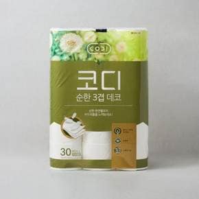 [멤버십]코디 순한 3겹 데코 화장지 30*30