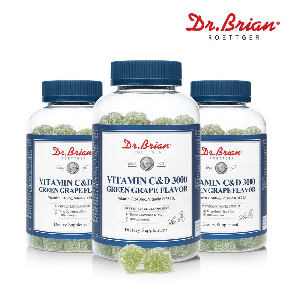 비타민C&D 3000 청포도맛(100구미)X3통
