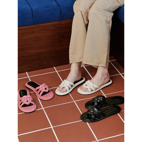[리퍼브]rfb7061 Heart Strap Mules - 3 Colors