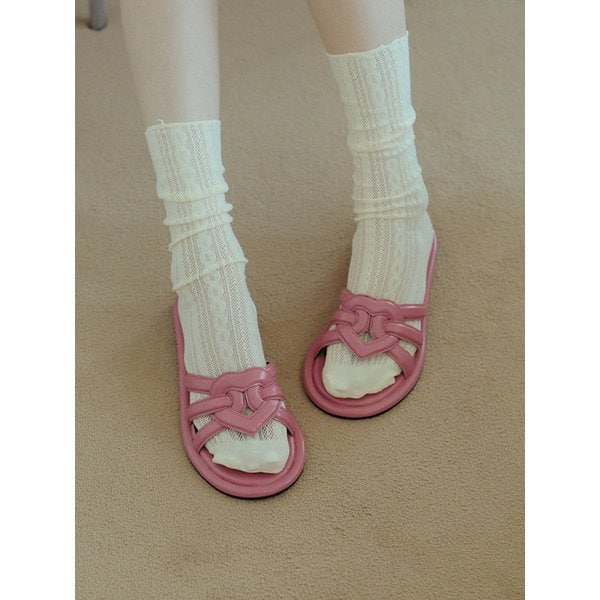 [리퍼브]rfb7061 Heart Strap Mules - 3 Colors