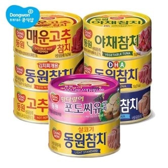 동원에프앤비 [S]동원참치 150g 4캔 + 고추참치 150g 4캔/야채참치/DHA참치/김치찌개 ...