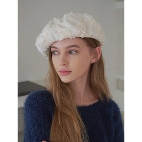 [단독] 3D Flower Beret (Ivory)