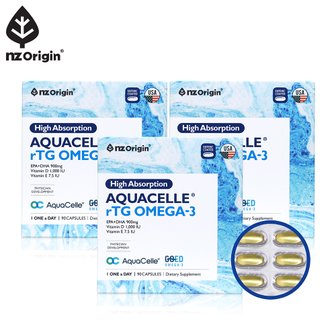 [직구][3통] 엔젯오리진 하이앱솔션 아쿠아셀 rTG 알티지 오메가3 (총9개월분)EPA+DHA 비타민D,E