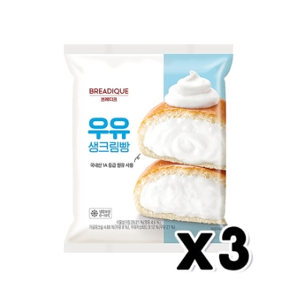  브레디크 우유생크림빵 간식베이커리 135g x 3개