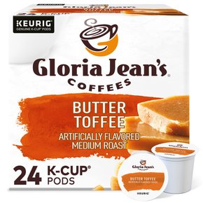 [해외직구] Gloria  Jeans  Coffees  Gloria  Jeans  버터  토피  큐리그  싱글서브  K컵  포드  미디엄  로스트  커피  24개