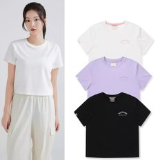 [24S/S] 디스커버리 DWRS96043 우먼스 슬림핏 크롭 반팔티셔츠 여름 반팔 티셔츠