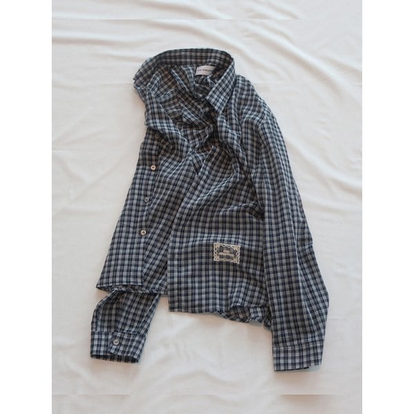 SOFT HAZY CHECK SHIRT_NAVY