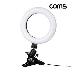 Coms LED 링라이트 집게형 거치대 사진 동영상 개인방송 램프 16cm