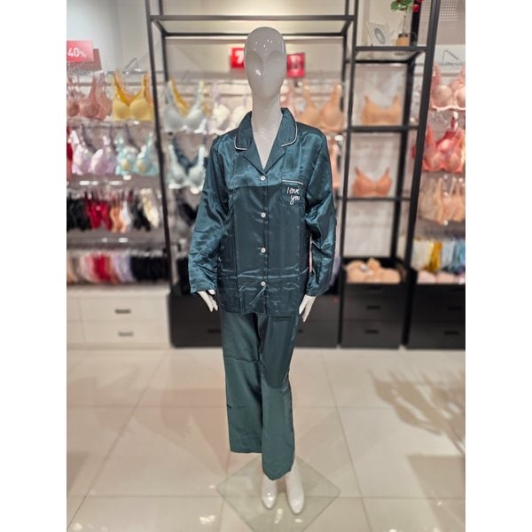 [시흥점] S 솔브 ) 딥그린 모던 솔리드 여성 파자마 [SPAE101W-GR]