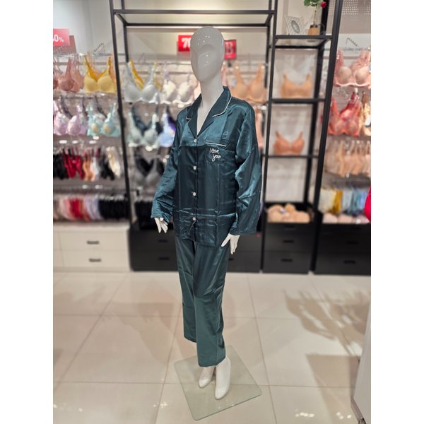 [시흥점] S 솔브 ) 딥그린 모던 솔리드 여성 파자마 [SPAE101W-GR]