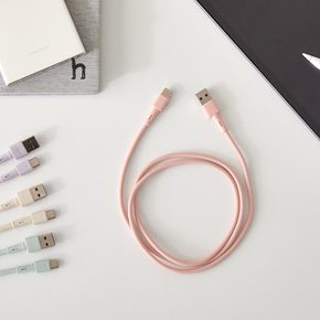 66W 고속충전 꼬임 방지 고탄성 실리콘 케이블 1M USB-C 베이비 피치