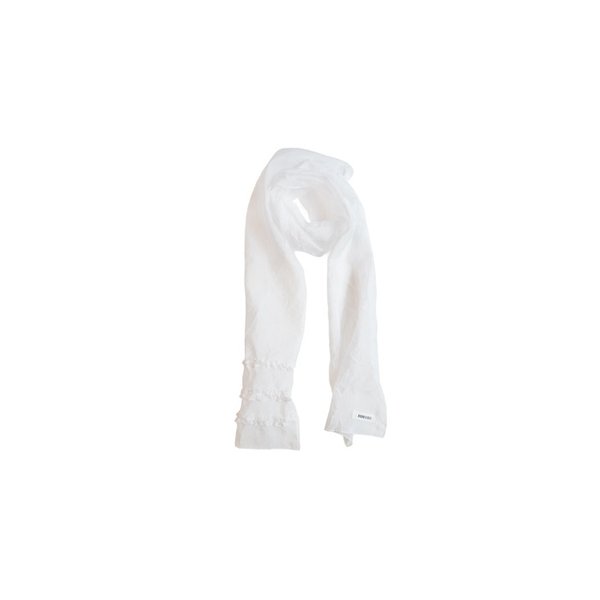 Sheer Wrinkle Frill Long Scarf (white)