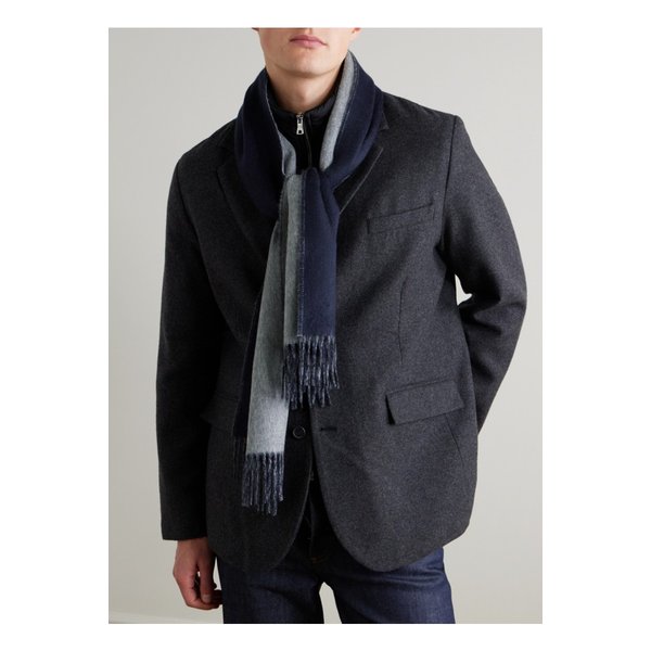 존스톤스 오브 엘긴 리버서블 프린지 캐시미어 스카프 46376663162948205