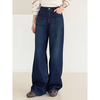 쥬아르 셔닐사 기모 루즈 스트레이트 데님팬츠