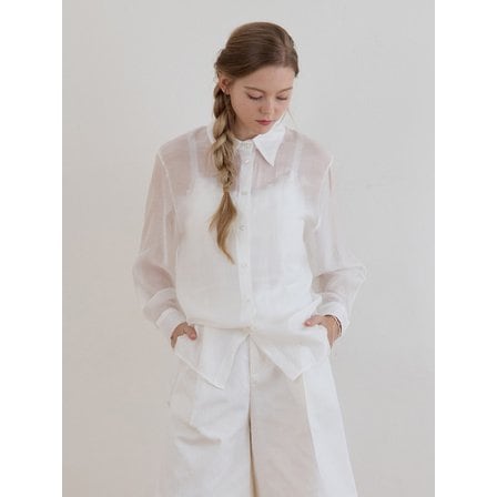 르스튜디오 ORGANZA SEE-THROUGH SHIRT IVORY