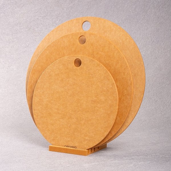 오리지니크 원목 나무 압축도마 내추럴 원형 플레이트 3종세트