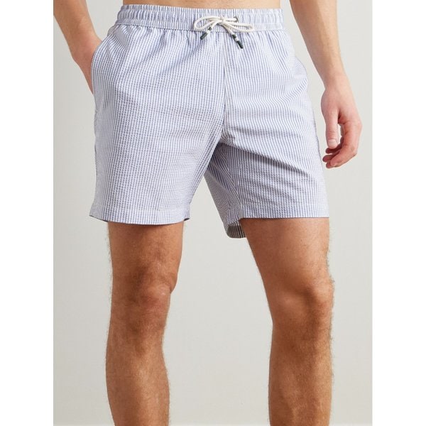 하트퍼드 슬림핏 미드 렝스 스트라이프 시어서커 스윔 쇼츠 46376663162978225