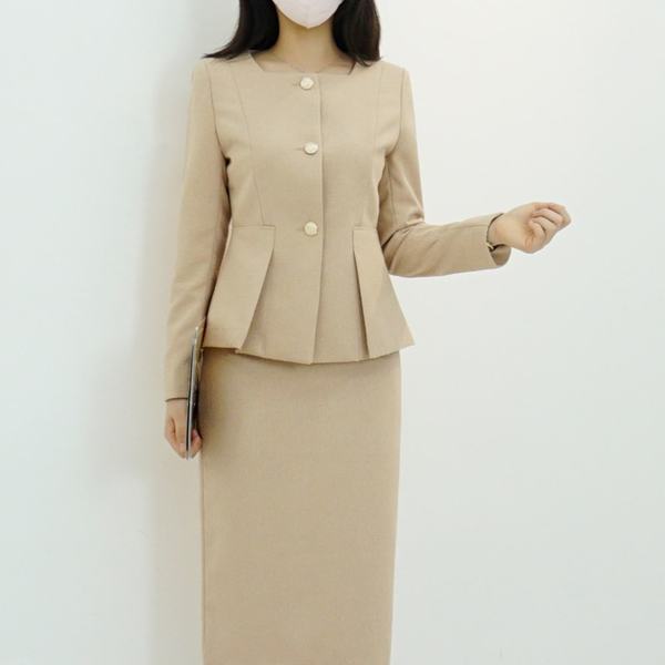 확대된 대표 스타일라떼 / 페플럼 봄 가을 정장 자켓 하객룩 오피스 재킷
