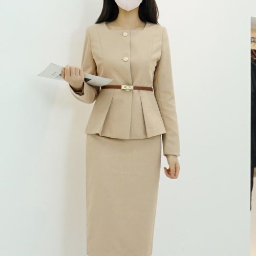 스타일라떼 / 페플럼 봄 가을 정장 자켓 하객룩 오피스 재킷