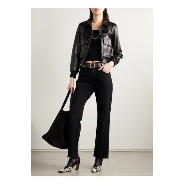 닐리 로탄 레들리 가죽 재킷 블랙 46376663162867358