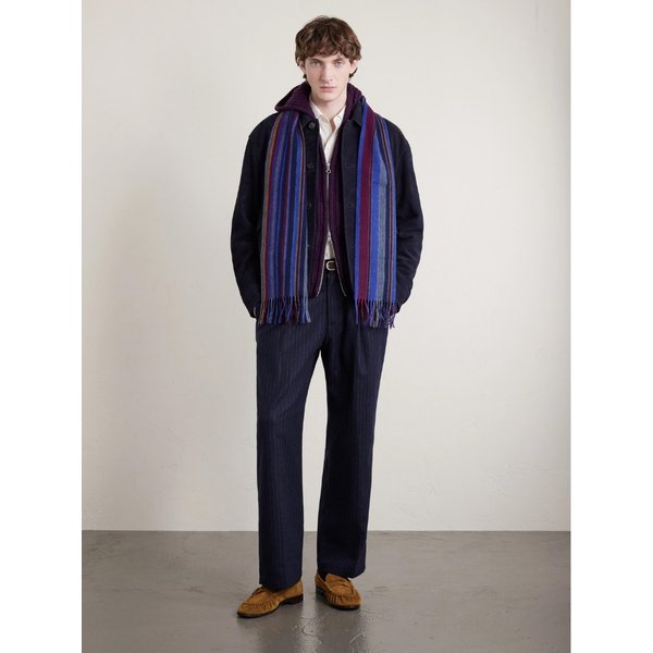 프린지 스트라이프 울 스카프 46376663162965467