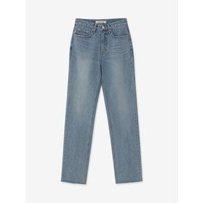 High Waist Straight Denim Pants (LIGHT BLUE)