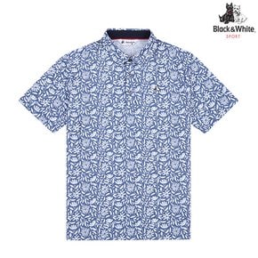 남성 플라워 프린트 반팔 티셔츠 9686GAPP_NAVY