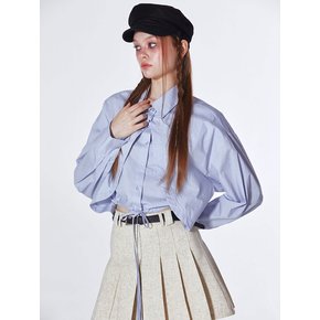 Waist String Layered Shirt (BLUE)