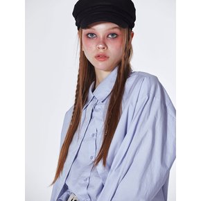 Waist String Layered Shirt (BLUE)