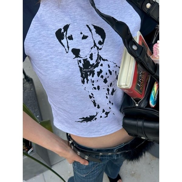 LOTSYOU_Dalmatian Tee Light Gray