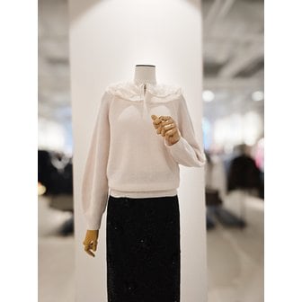 아이잗컬렉션 [파주점] [더아이잗컬렉션]스팽글 칼라 울 풀오버 니트 CPAA1PO221