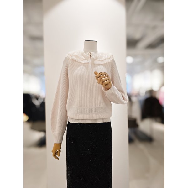 [파주점] [더아이잗컬렉션]스팽글 칼라 울 풀오버 니트 CPAA1PO221