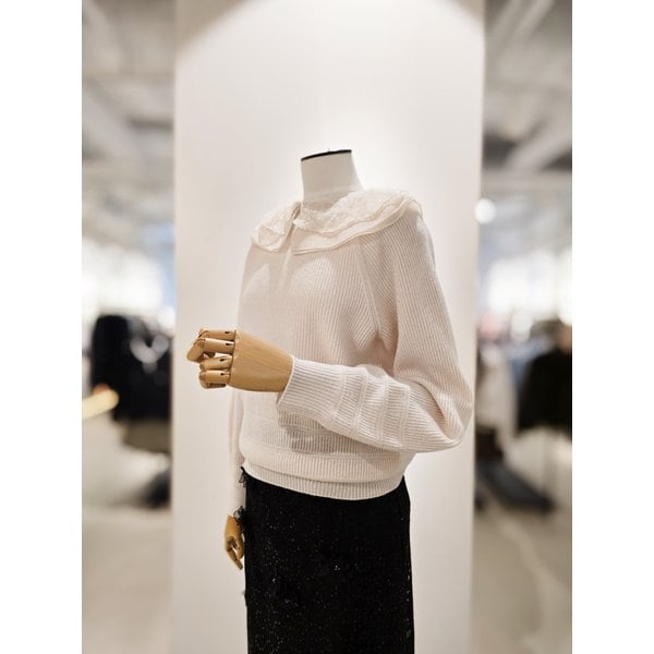 [파주점] [더아이잗컬렉션]스팽글 칼라 울 풀오버 니트 CPAA1PO221