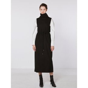 TOF SLEEVELESS TURTLE NECK DRESS BLACK