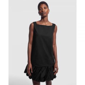 5020070 COS Square-Neck Bubble-Hem Dress - AU Exclusive Capsule Black Dark