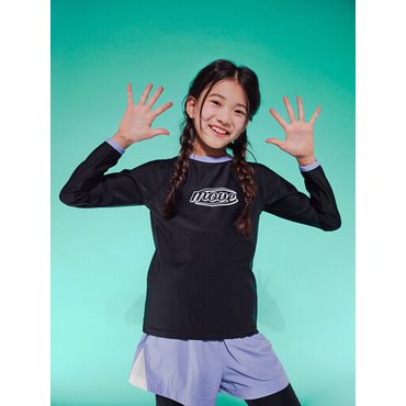 폴햄키즈 여아) 배색 래쉬가드 긴팔티 PKF2TS2500