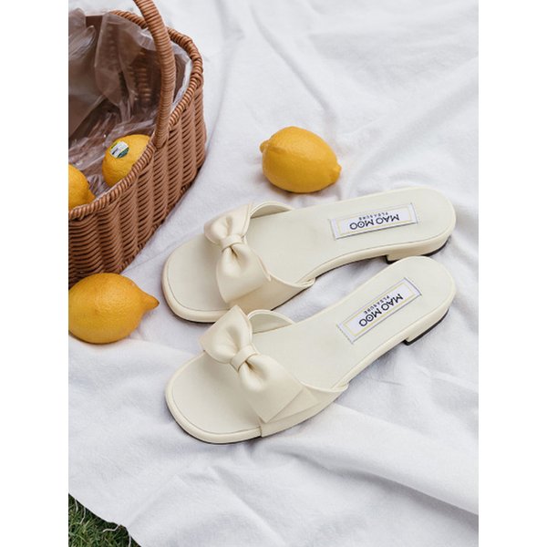 Runa 루나 리본 원포인트 뮬 슬리퍼_5colors (2cm/4.5cm)