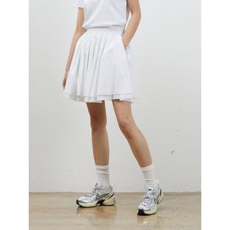 률앤와이 [리퍼브] DOUBLE FRILL COTTON MINISKIRT WHITE