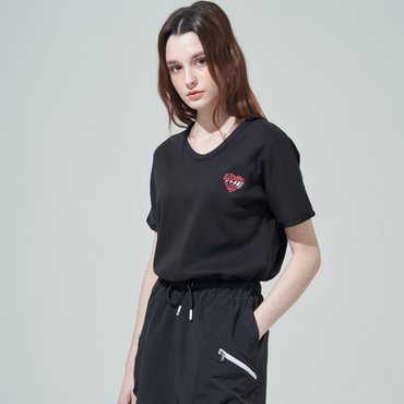BLUDOT V넥 반팔 티셔츠_BK