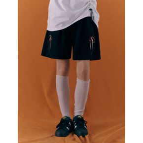 Ribbon shorts Bermuda Sweat Shorts Pants ASP701 (Black)