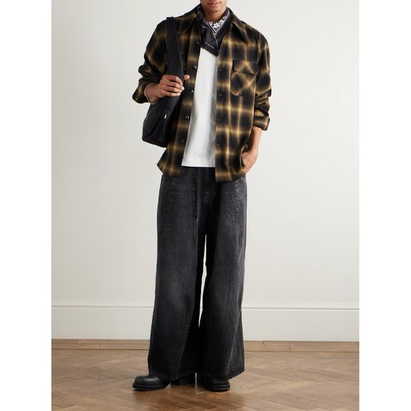 컨트리 캠프칼라 체크 코튼 블렌드 플란넬 셔츠 46376663162925150