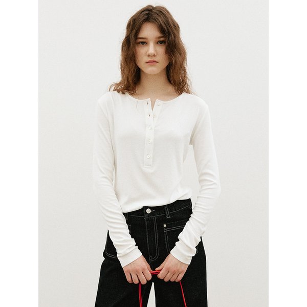 헨리넥 긴팔 티셔츠_IVORY