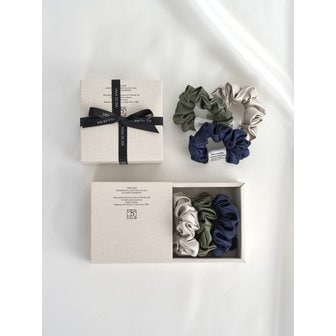 빌라드실크 Baby scrunchie 3set (Silver/Khaki/Navy)