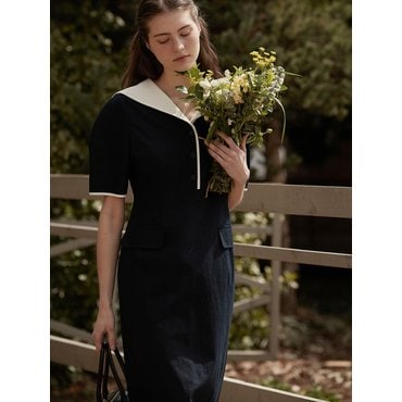 비뮤즈맨션 Sailor binding dress - Navy