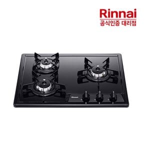 블랙법랑 자동불꽃조절센서 3구 빌트인 가스레인지 RBR-C3317DJ 건전지타입