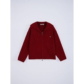 2WAY ZIP UP CARDIGAN_2COLORS_RED